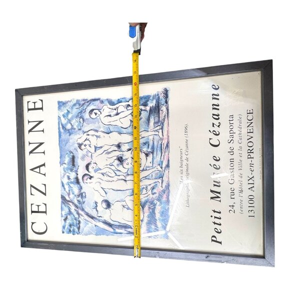 Framed Cezanne Art Print Les Six Baigneurs Lithograph Museum Poster Men Bathing - Picture 7 of 9